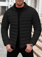 Men's Minimalist Winter Puffer Jacket - Waterproof & Warm