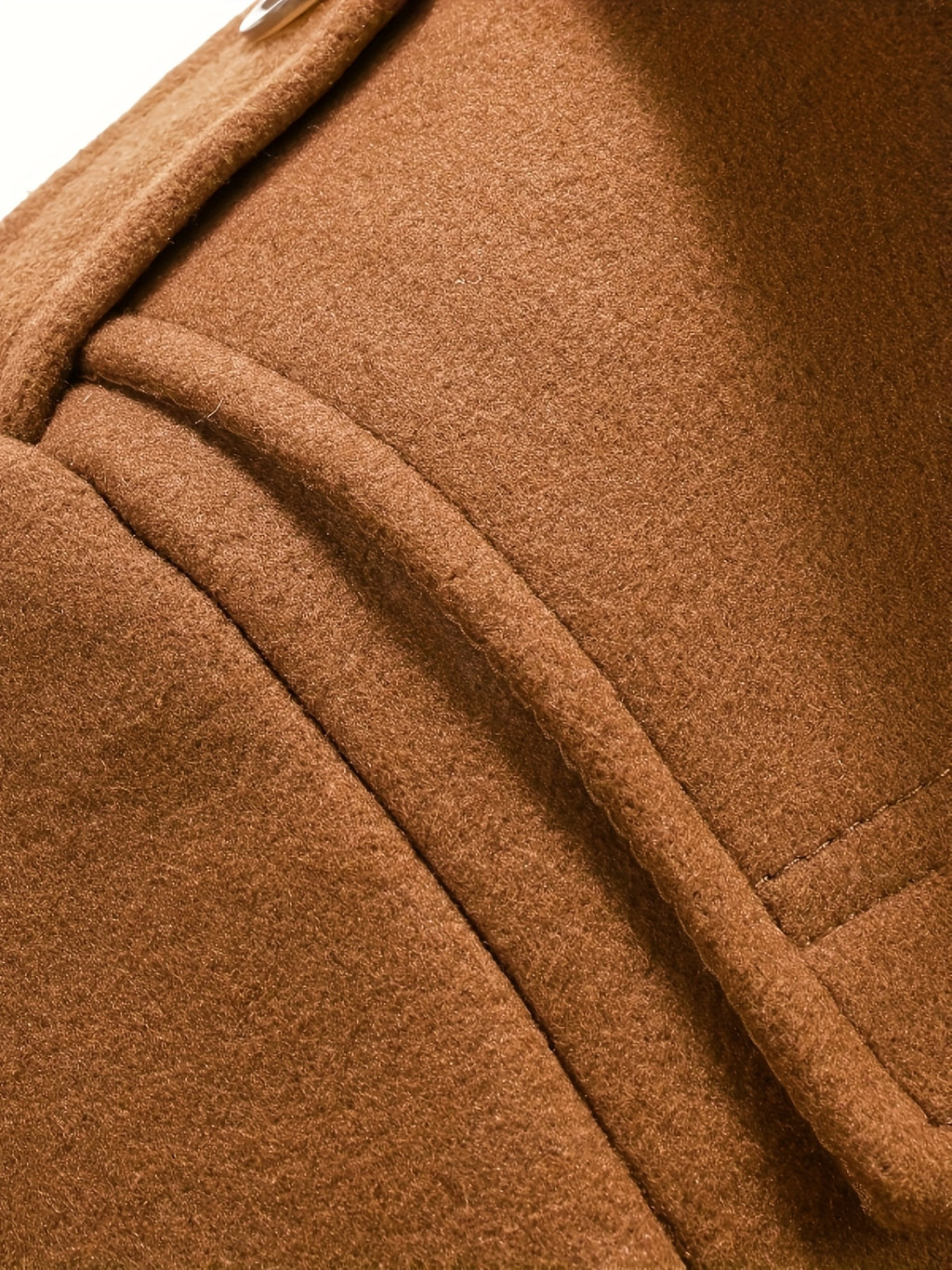 Men's Tweed Wool Trench Coat with Removable Collar