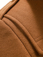 Men's Tweed Wool Trench Coat with Removable Collar