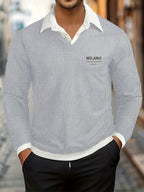 Men's Minimalist Winter Waffle Hoodie with Metal Buttons