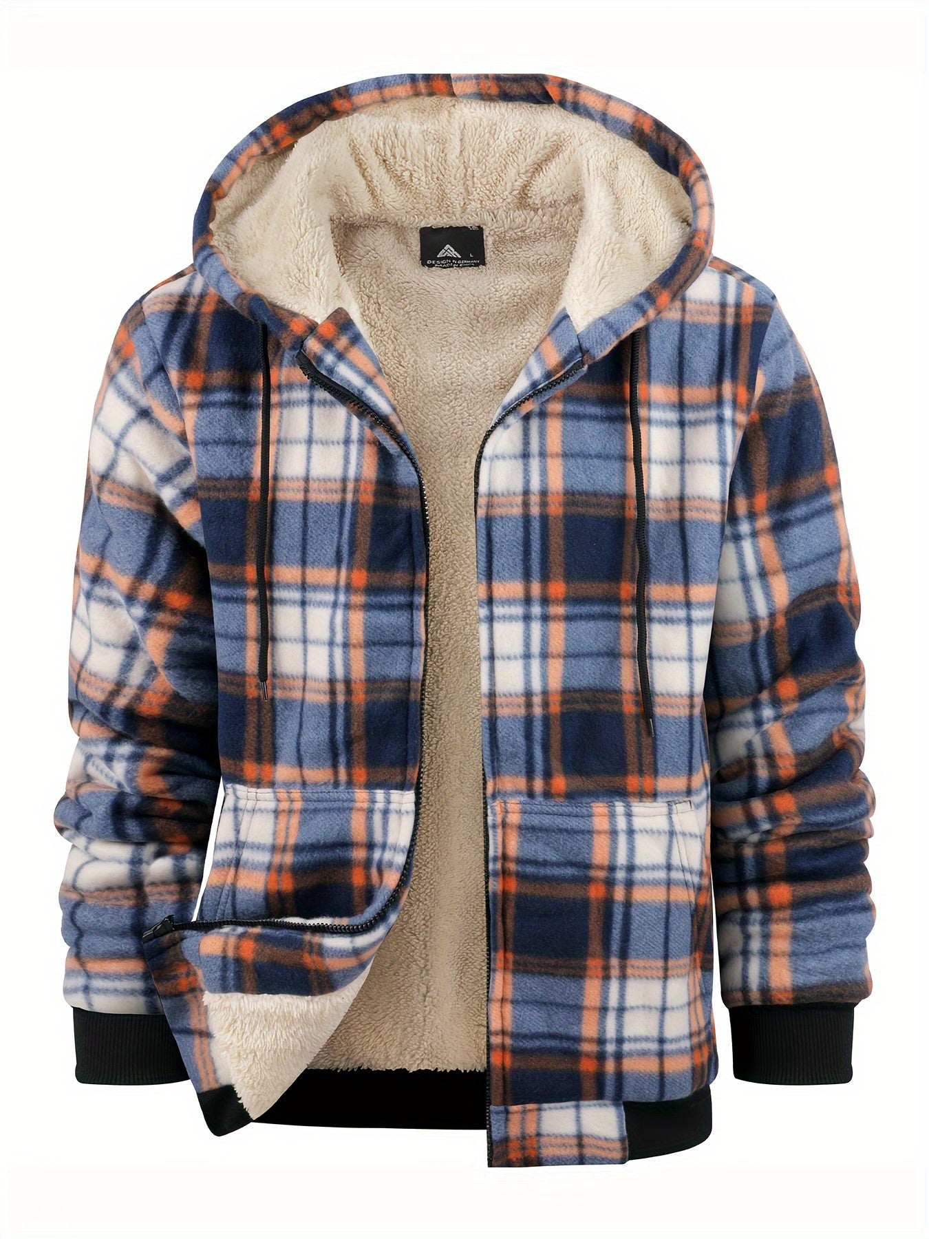Men's Heavy Sherpa-Lined Hooded Flannel Jacket