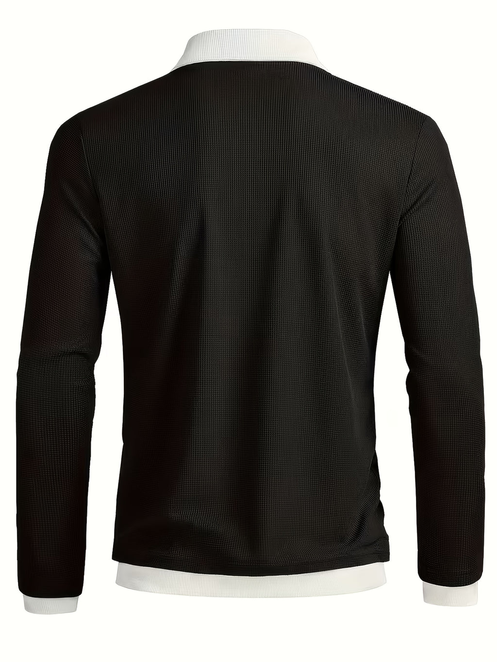 Men's Minimalist Winter Waffle Hoodie with Metal Buttons