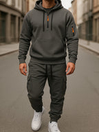 Men's Winter Minimalist Cargo Set with Hoodie