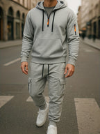 Men's Winter Minimalist Cargo Set with Hoodie