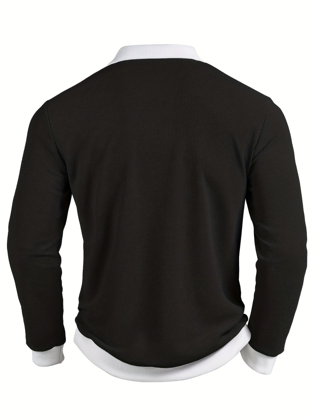 Men's Textured Soft-Touch Long Sleeve Polo