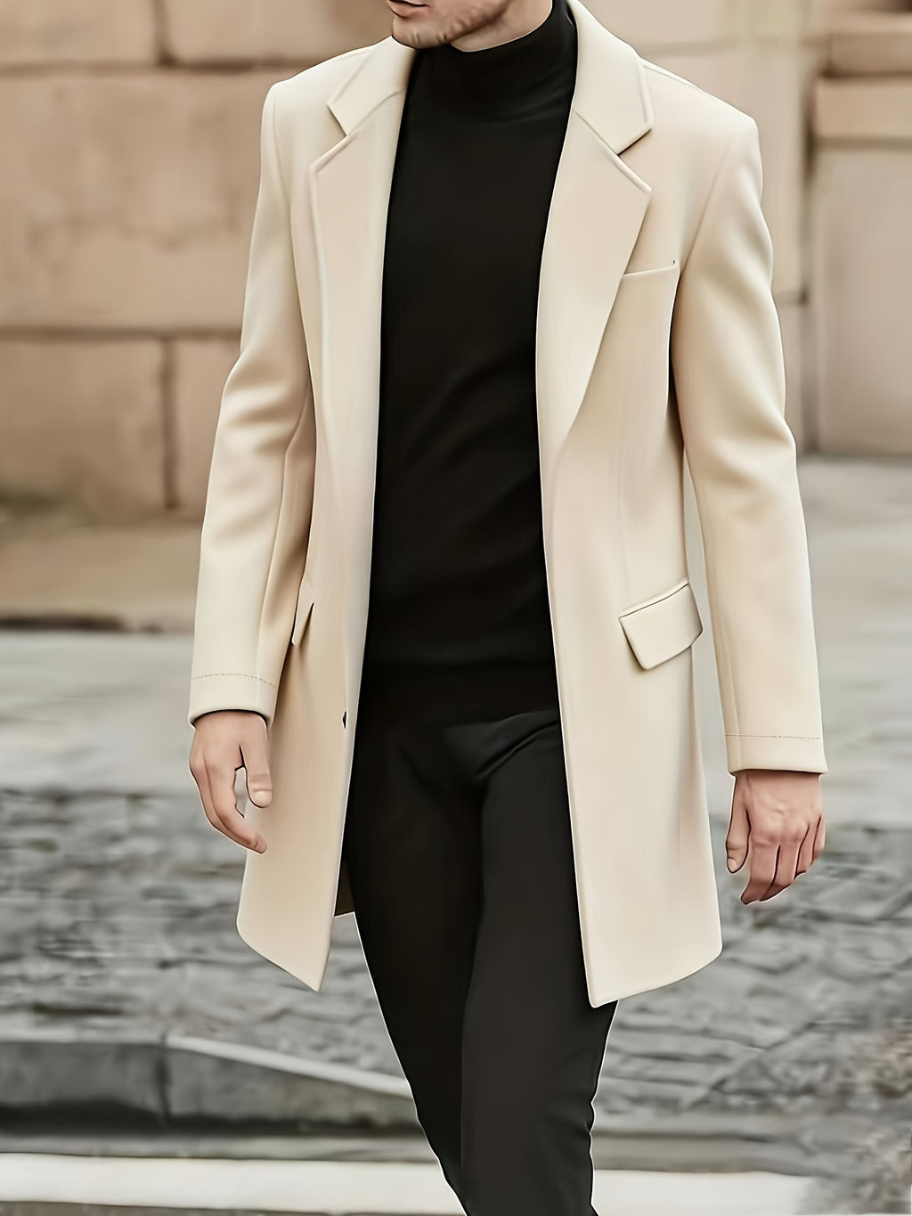 Men's Minimalist Winter Coat - Timeless Elegance