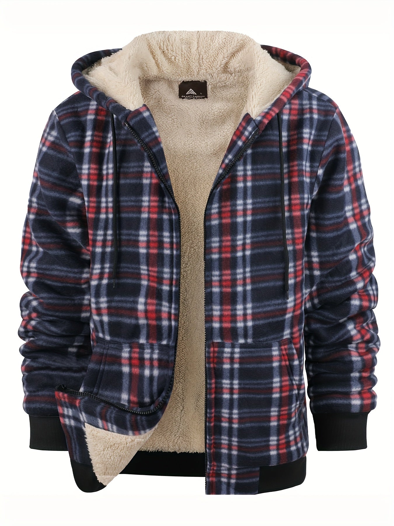 Men's Heavy Sherpa-Lined Hooded Flannel Jacket
