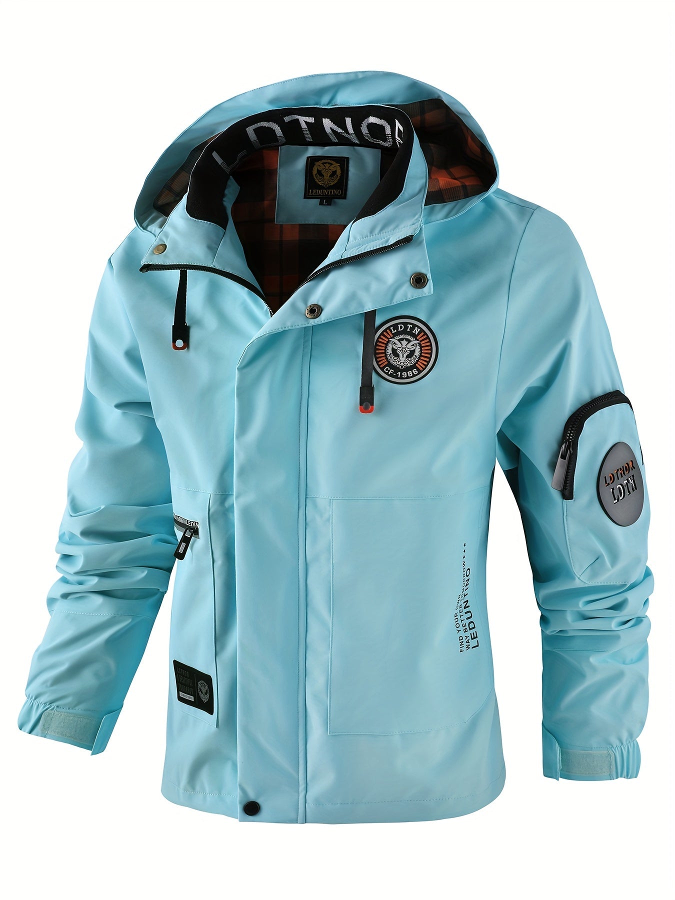 Men's Minimalist Winter Jacket with Hood and Full Zip