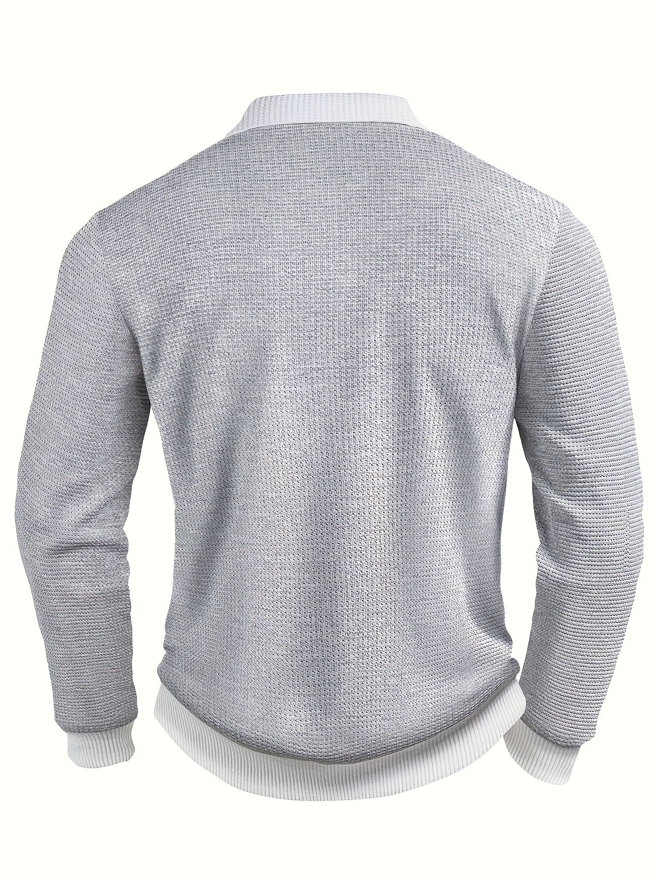 Men's Textured Soft-Touch Long Sleeve Polo