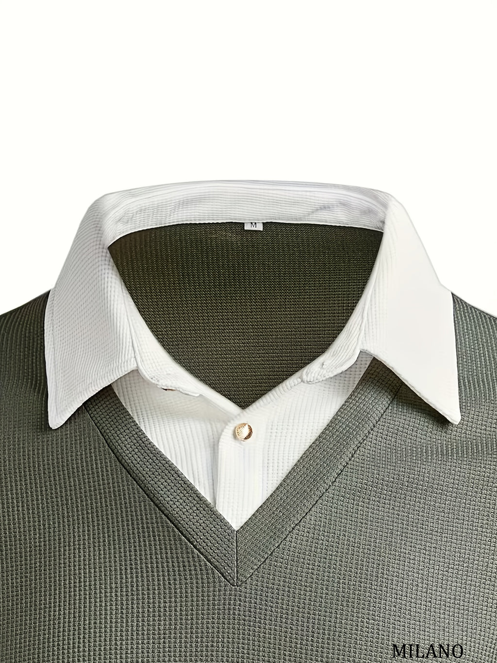 Men's Minimalist Winter Waffle Hoodie with Metal Buttons