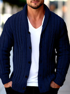 Men's Minimalist Knit Cardigan - Cozy Winter Essential