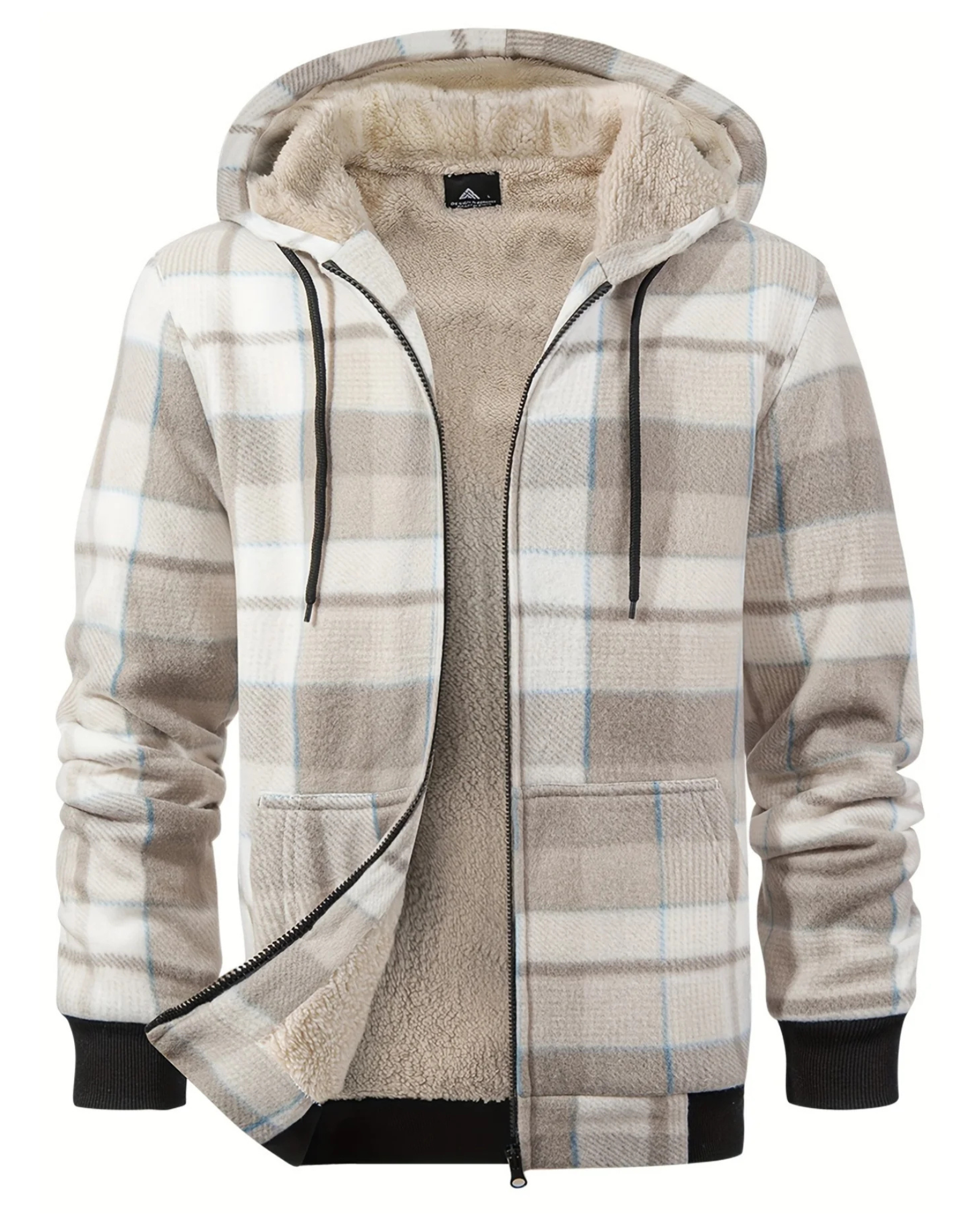 Men's Heavy Sherpa-Lined Hooded Flannel Jacket