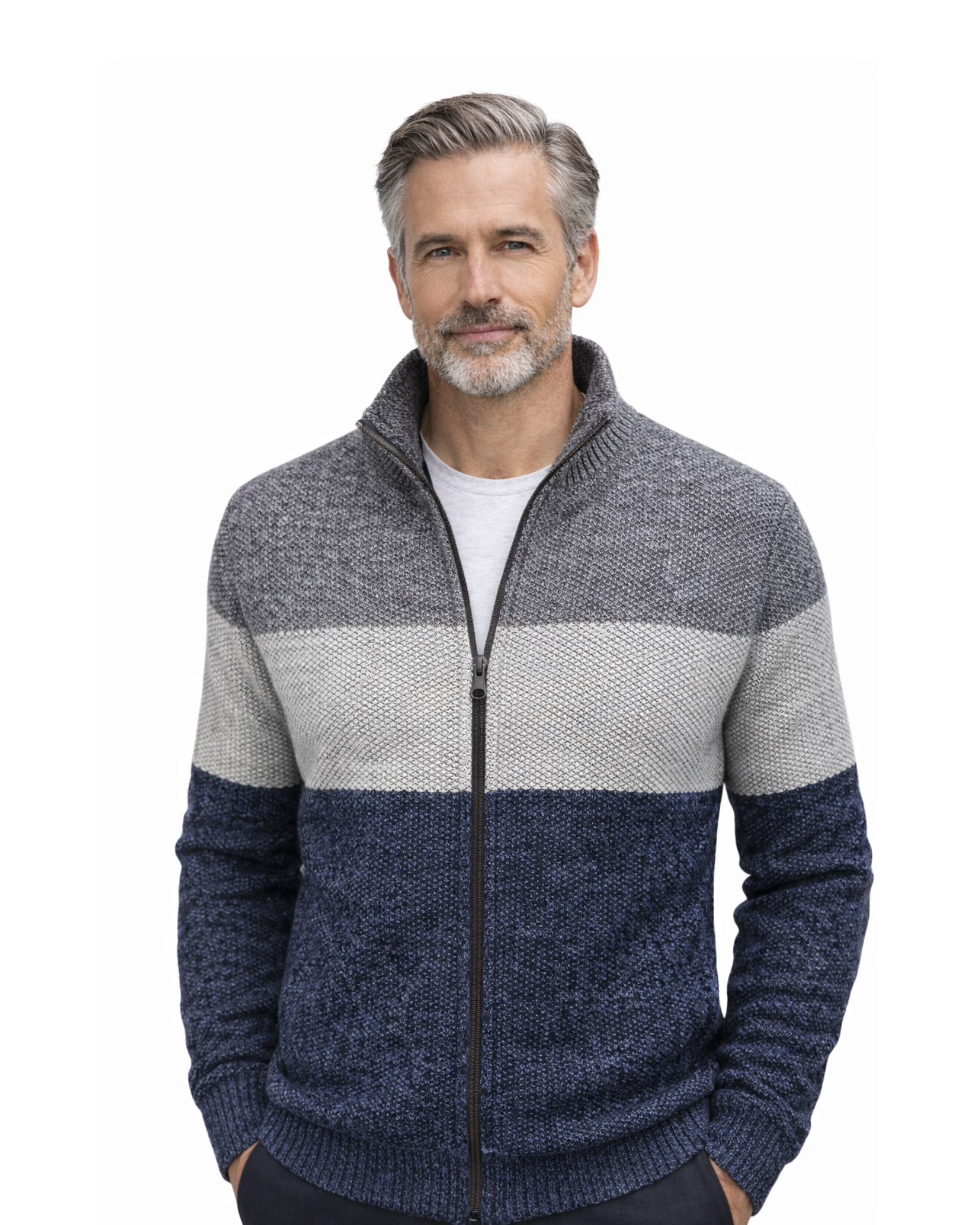 Men's Minimalist High-Neck Wool Jacket