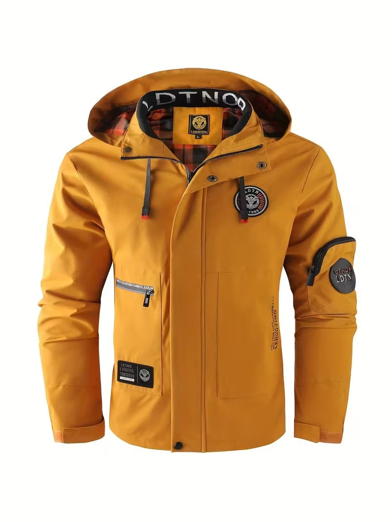 Men's Minimalist Winter Jacket with Hood and Full Zip