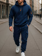 Men's Winter Minimalist Cargo Set with Hoodie