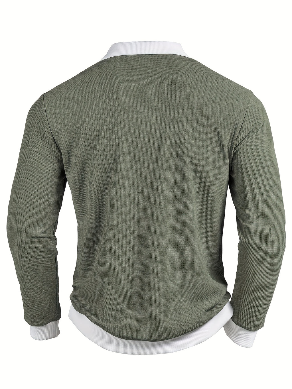 Men's Textured Soft-Touch Long Sleeve Polo
