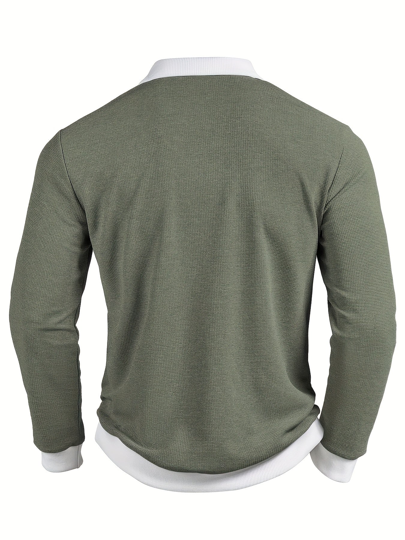 Men's Textured Soft-Touch Long Sleeve Polo