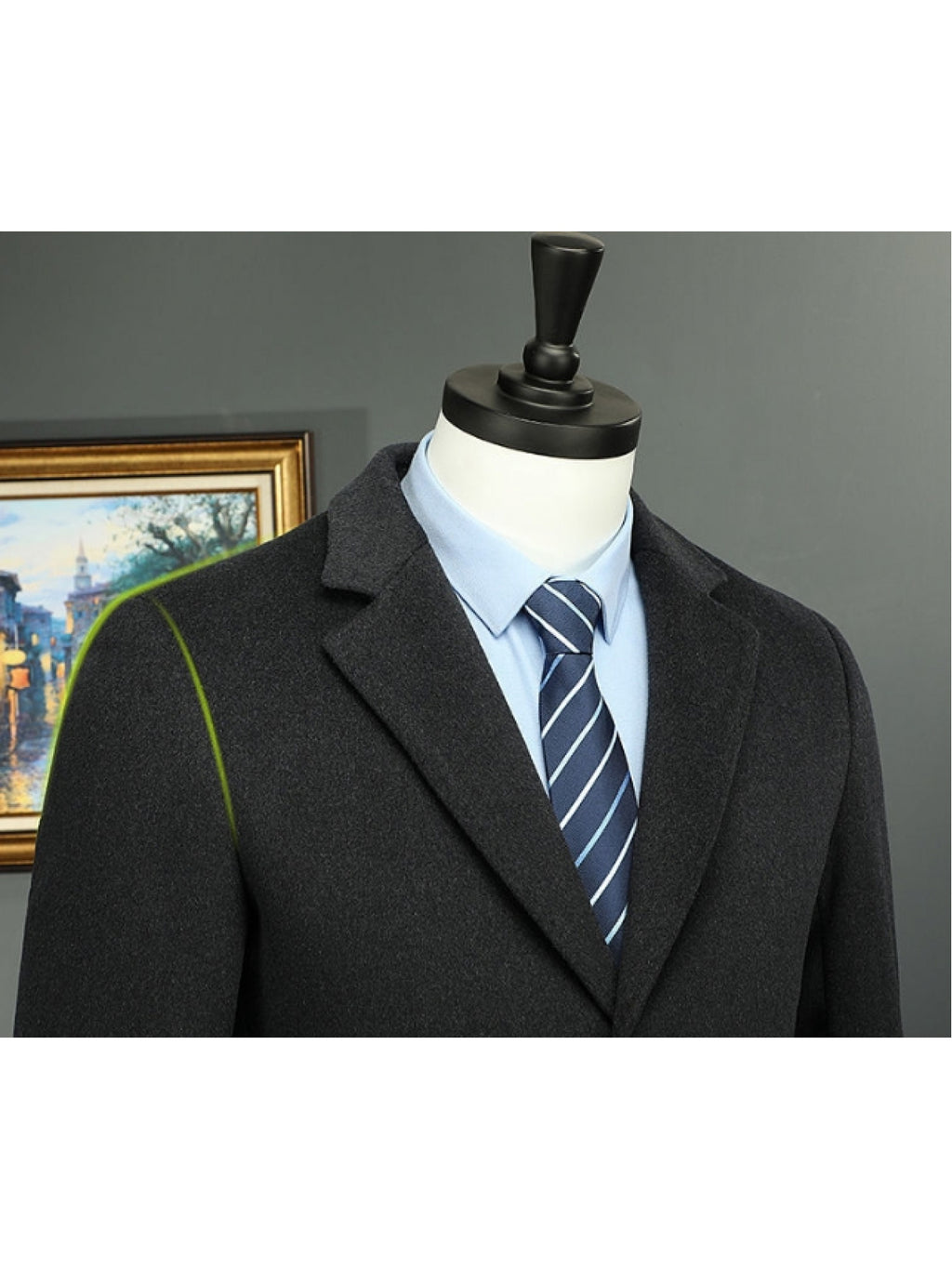 Men's Single Button Winter Jacket - Sleek Minimalist Design