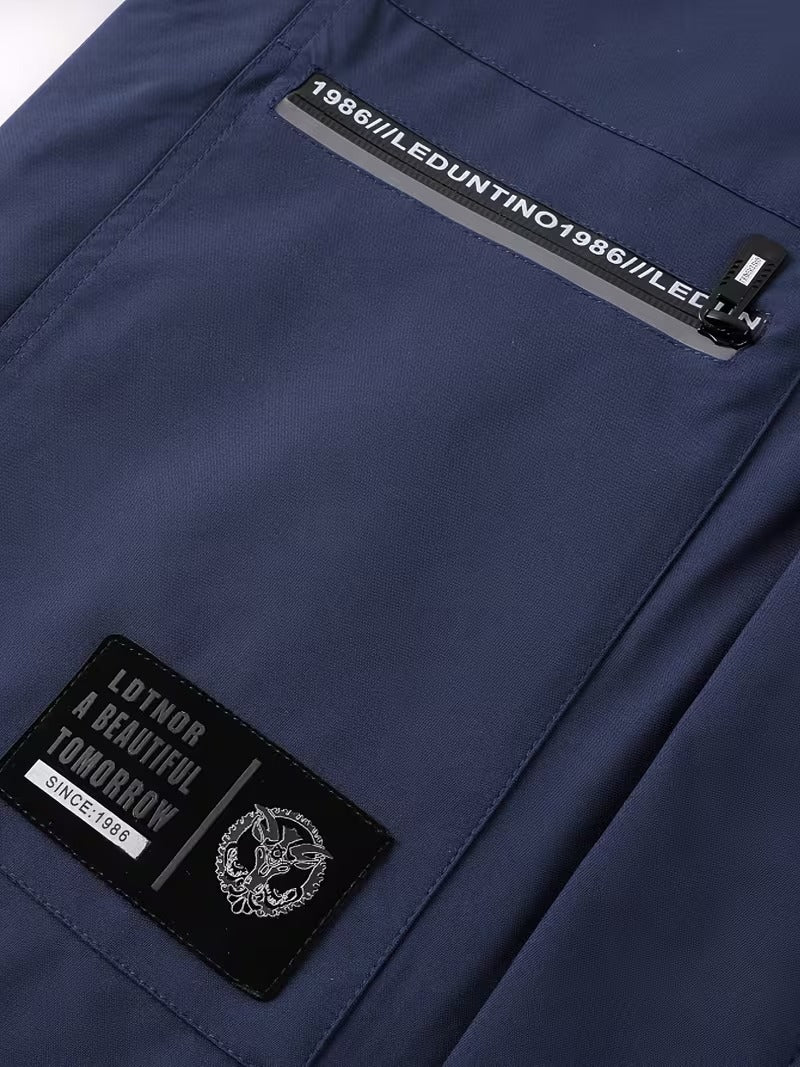 Men's Minimalist Winter Jacket with Hood and Full Zip