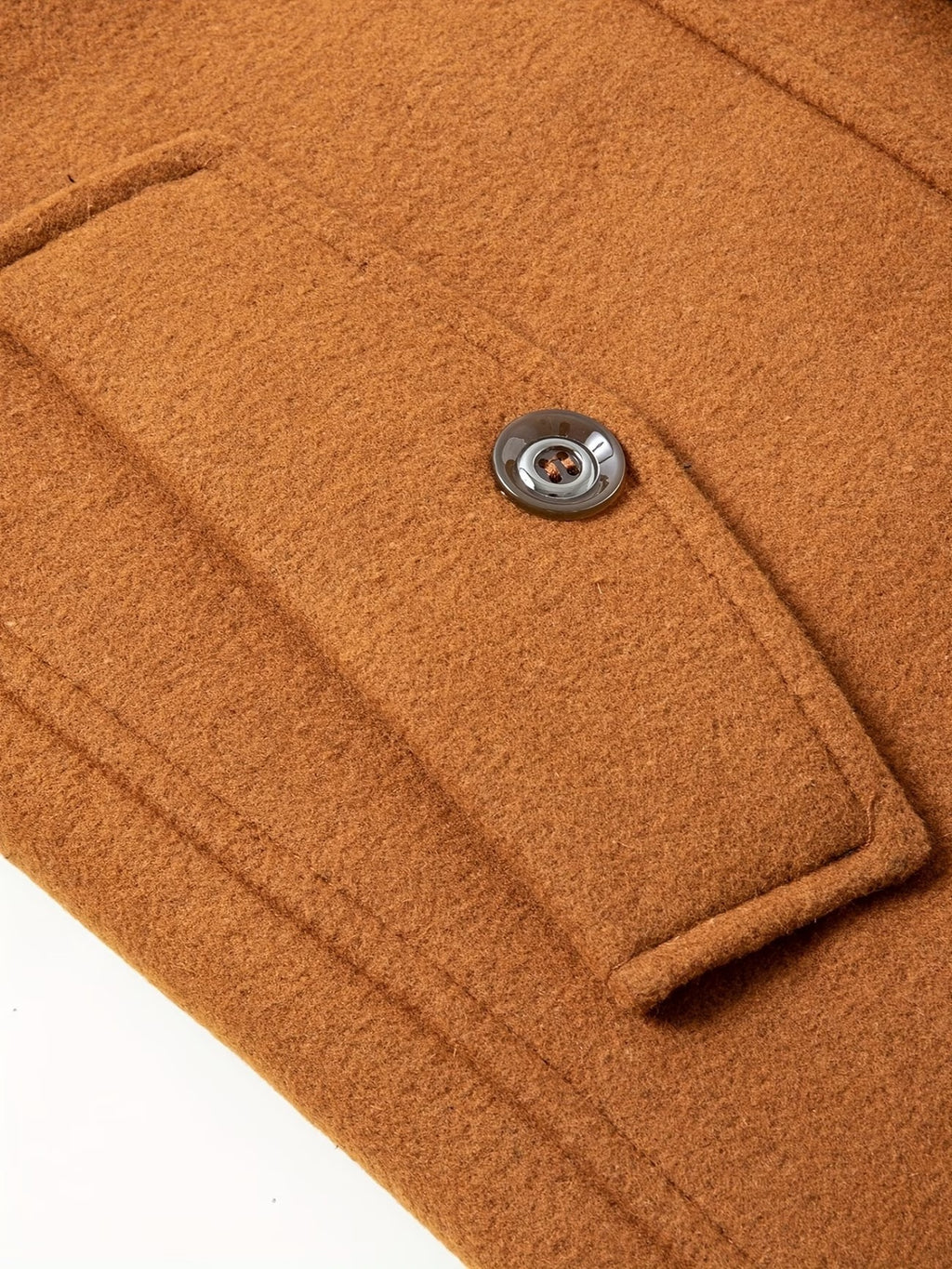 Men's Tweed Wool Trench Coat with Removable Collar