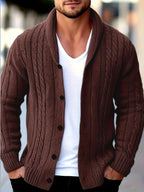 Men's Minimalist Knit Cardigan - Cozy Winter Essential