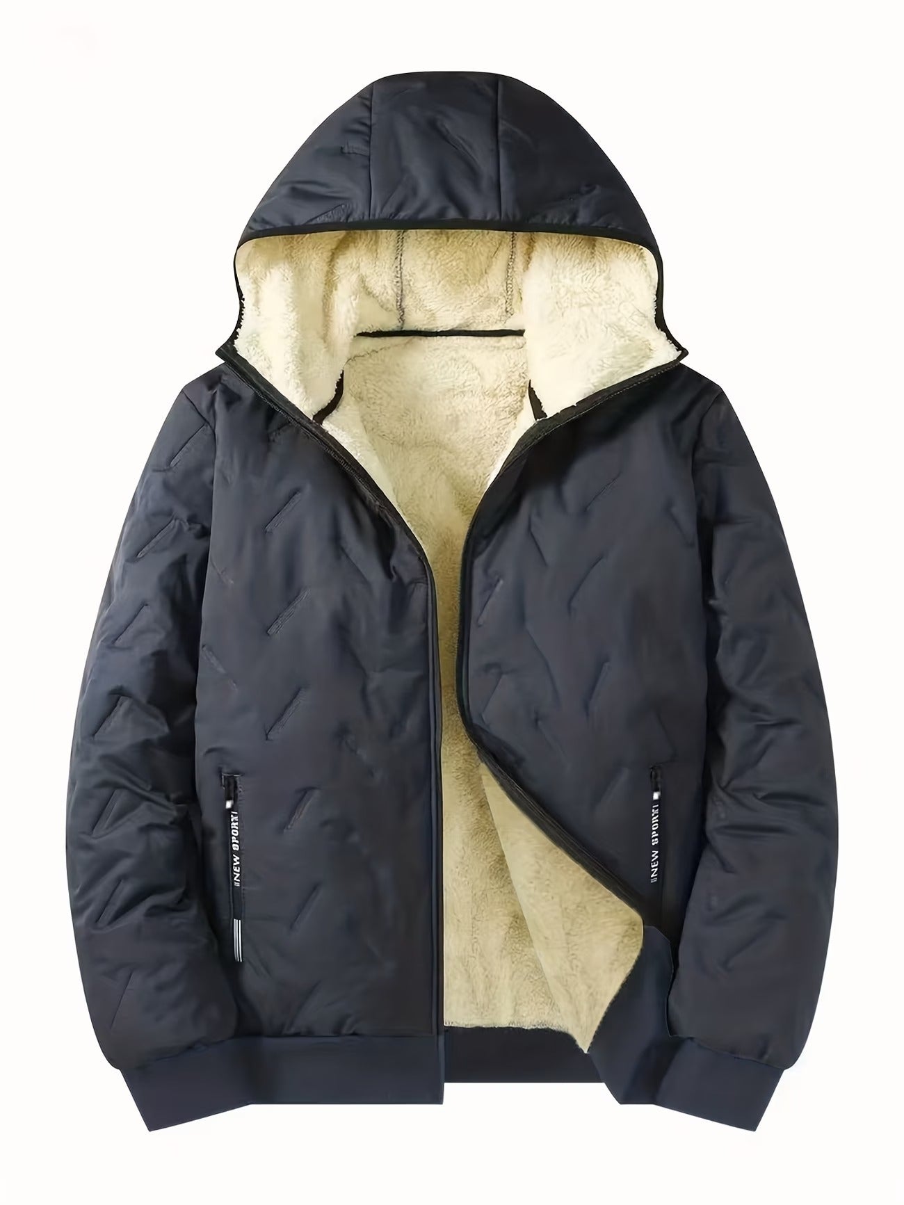 Men's Minimalist Winter Wool Hooded Jacket