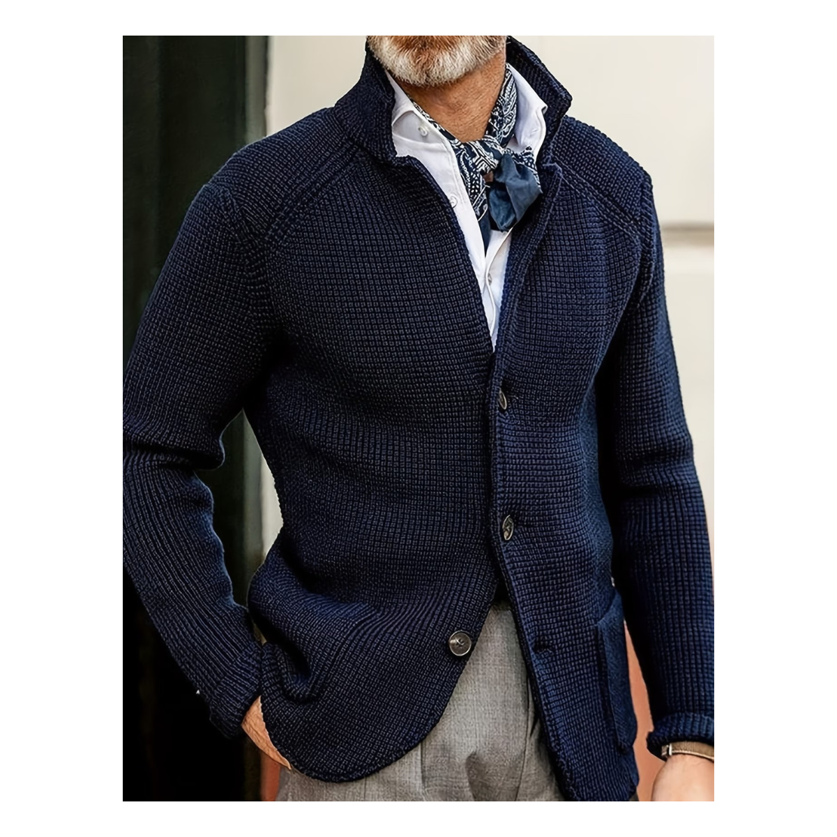 Men's Timeless Wool Knit Cardigan - Winter Essential