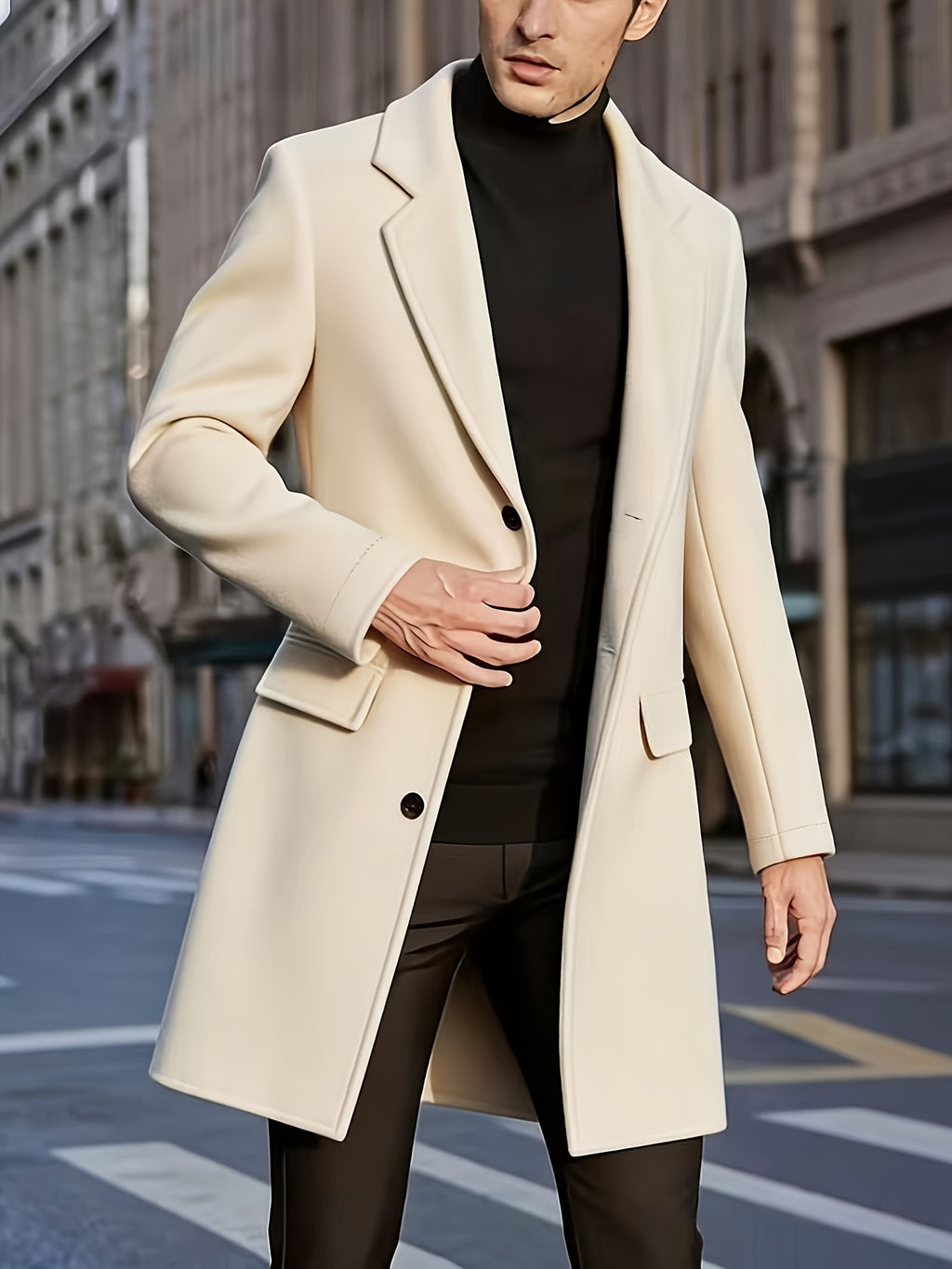 Men's Minimalist Winter Coat - Timeless Elegance