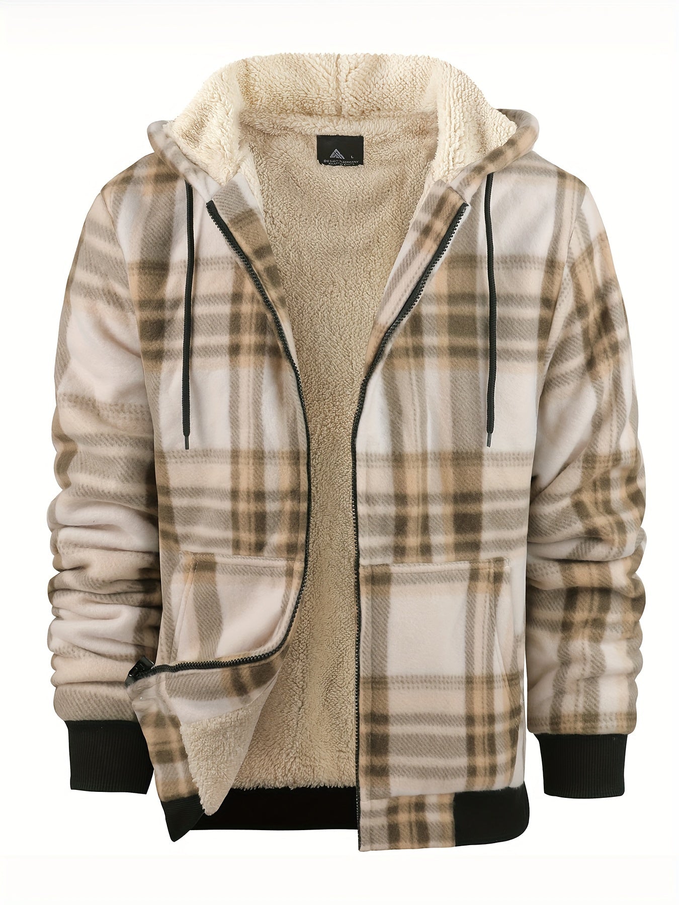 Men's Heavy Sherpa-Lined Hooded Flannel Jacket