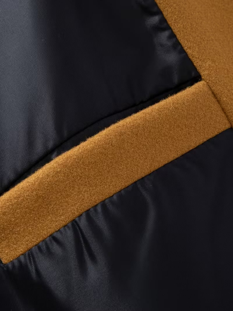 Men's Timeless Winter Trenchcoat - Solid Color Elegance