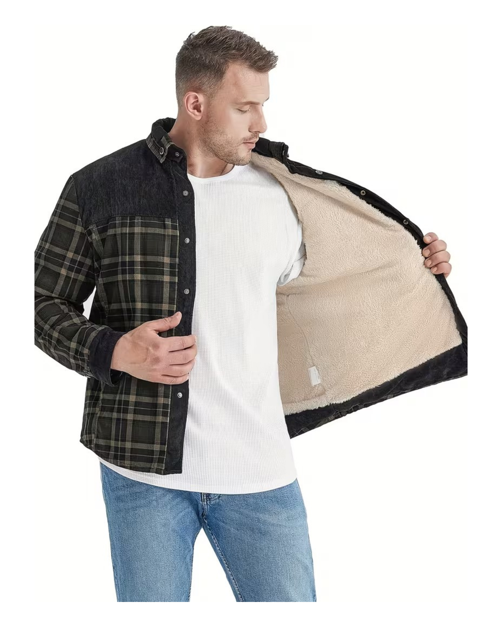 Men's Minimalist Plaid Winter Jacket