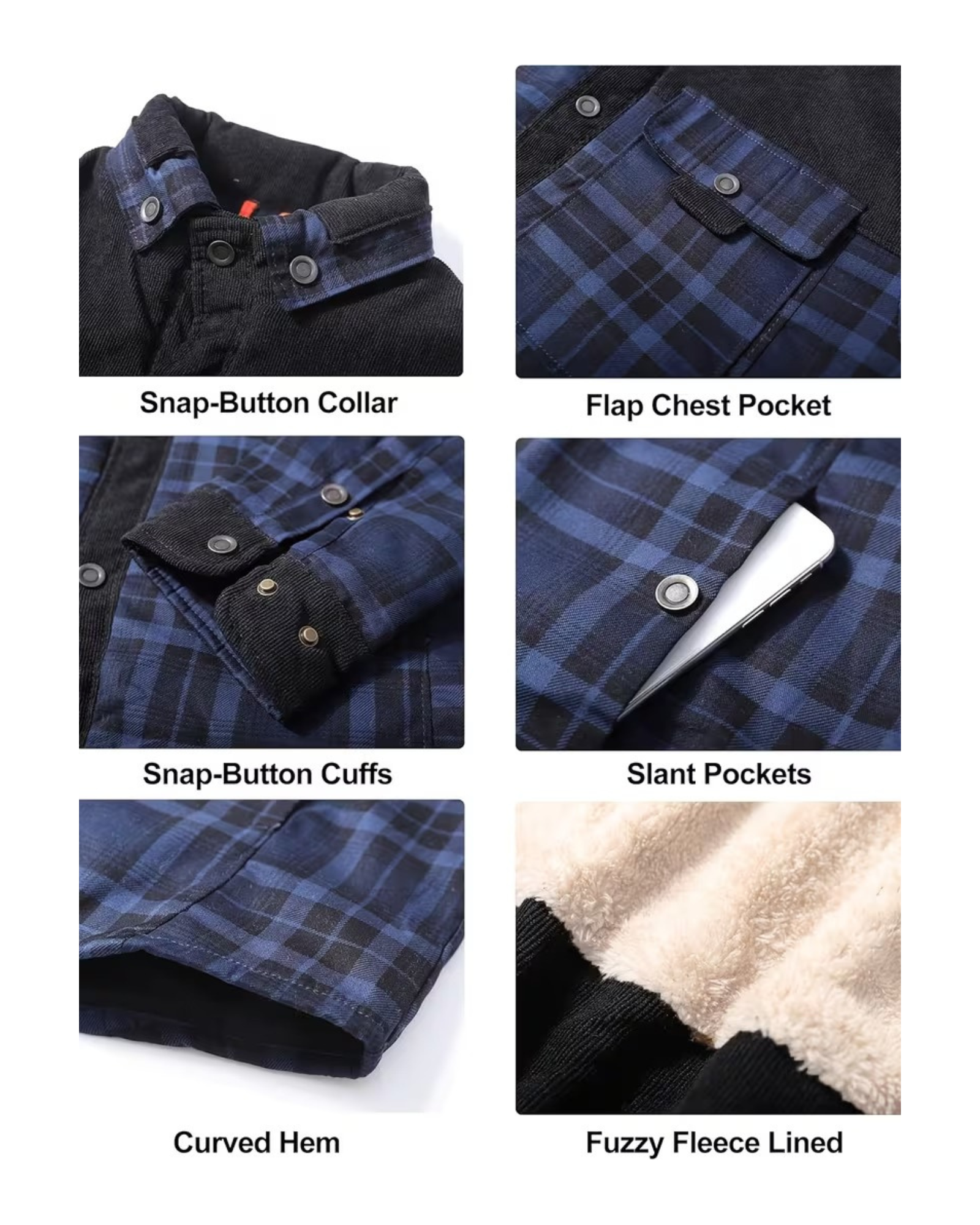 Men's Minimalist Plaid Winter Jacket