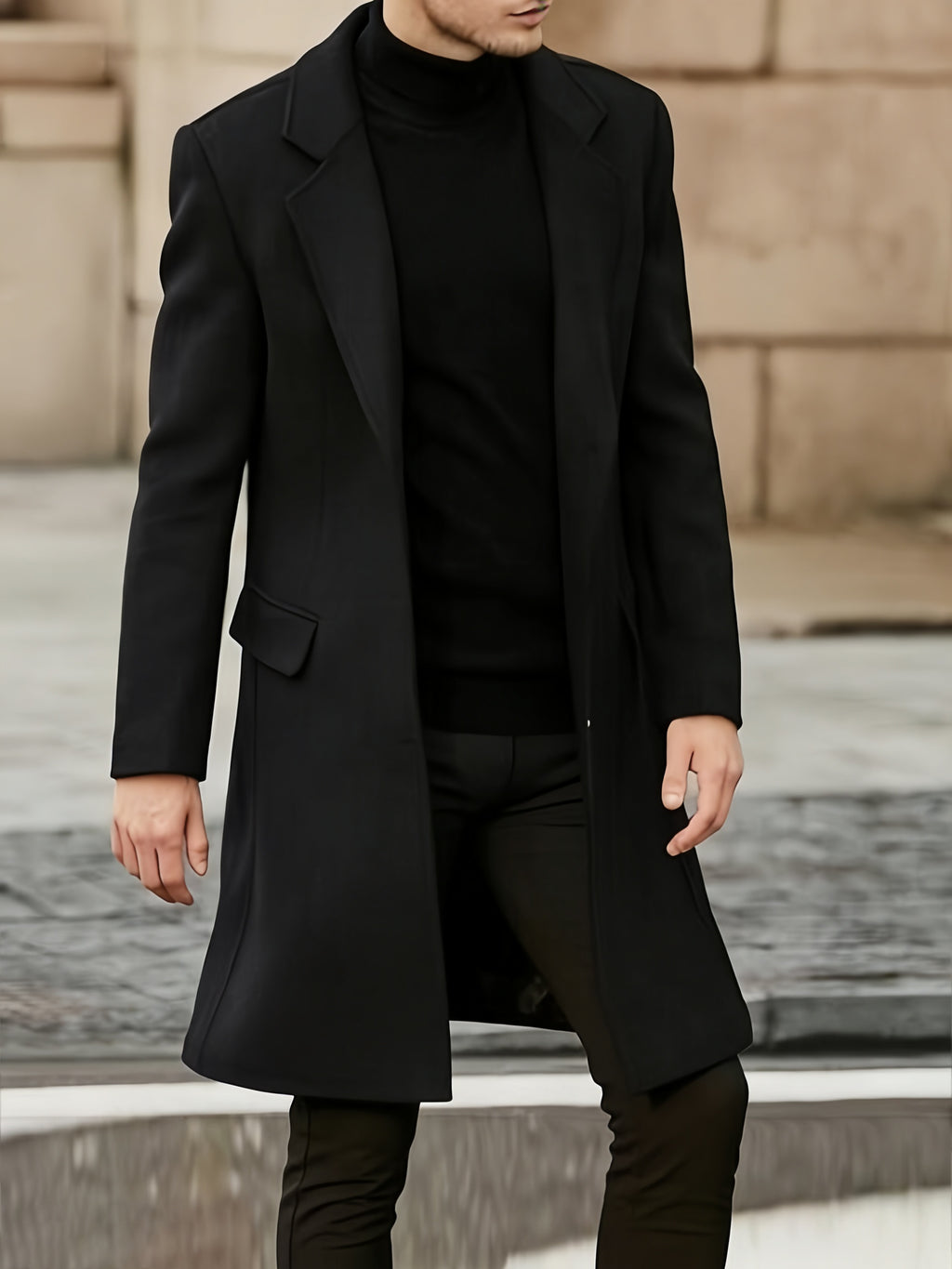 Men's Minimalist Winter Coat - Timeless Elegance