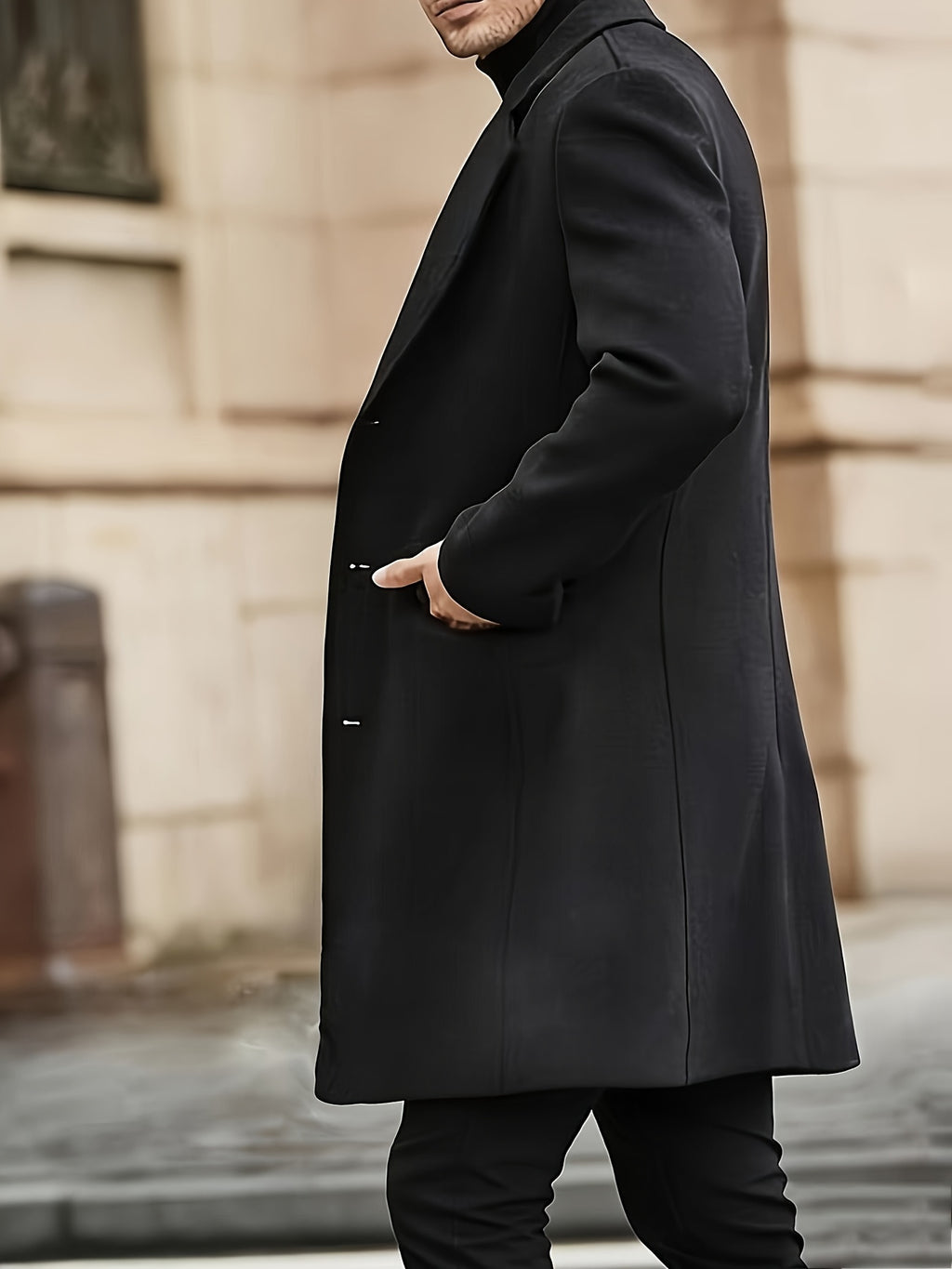 Men's Minimalist Winter Coat - Timeless Elegance