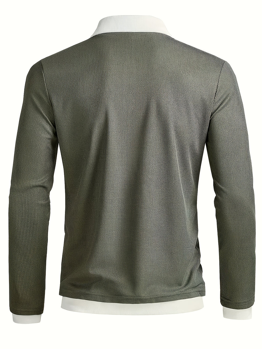 Men's Minimalist Winter Waffle Hoodie with Metal Buttons