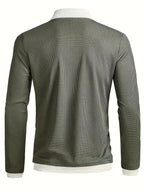 Men's Minimalist Winter Waffle Hoodie with Metal Buttons