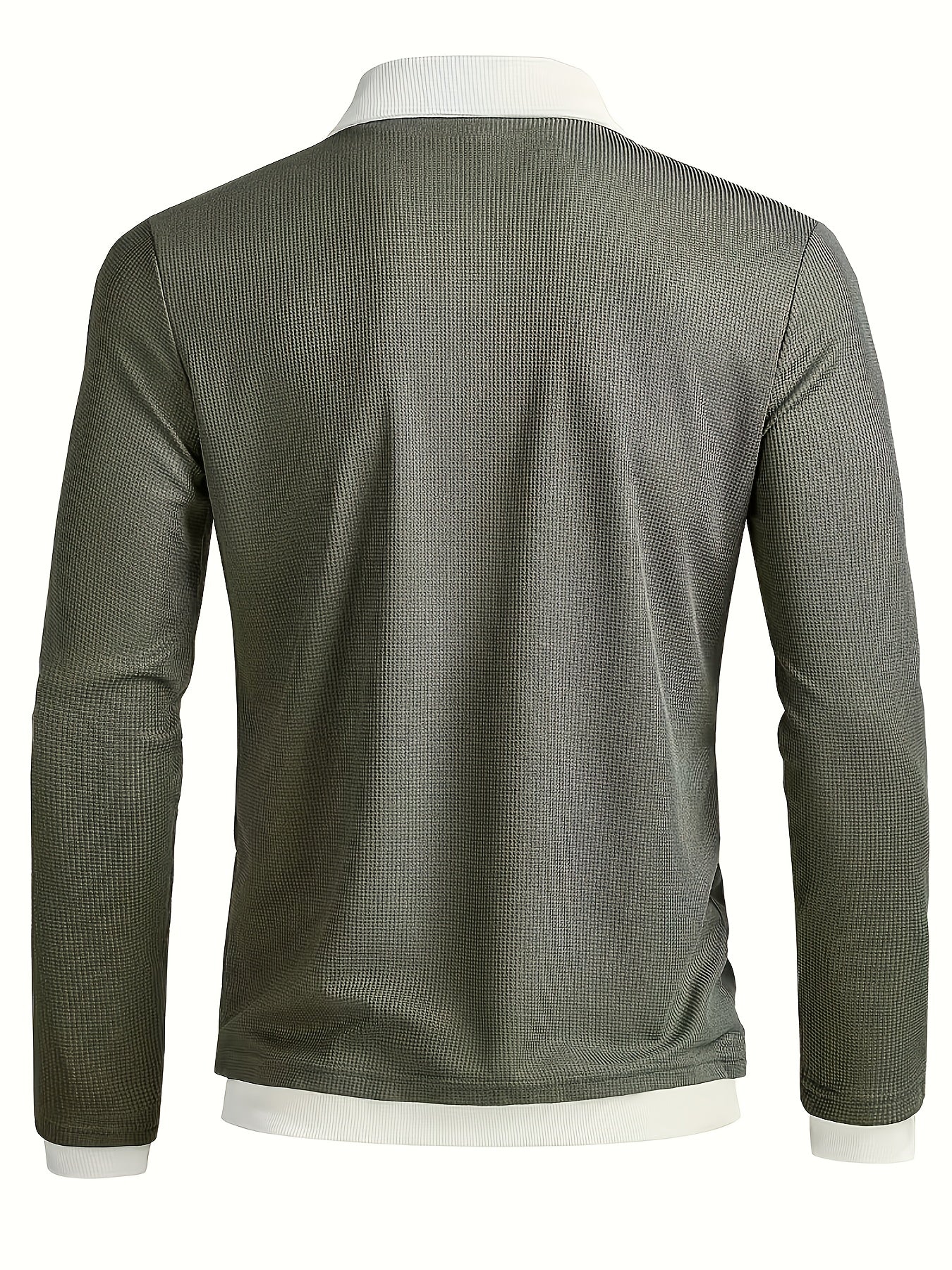 Men's Minimalist Winter Waffle Hoodie with Metal Buttons