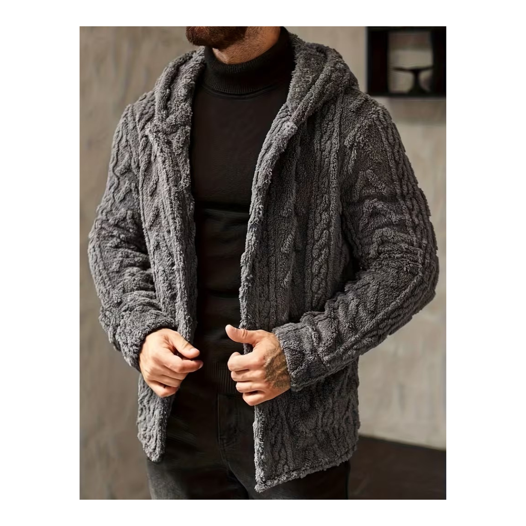 Men's Minimalist Winter Hooded Knit Jacket