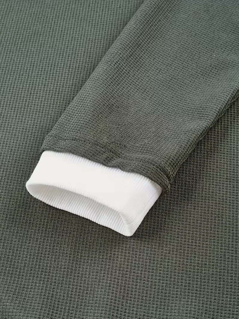 Men's Textured Soft-Touch Long Sleeve Polo