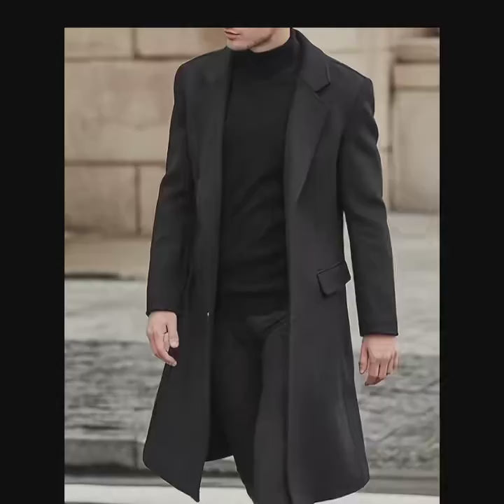 Men's Minimalist Winter Coat - Timeless Elegance