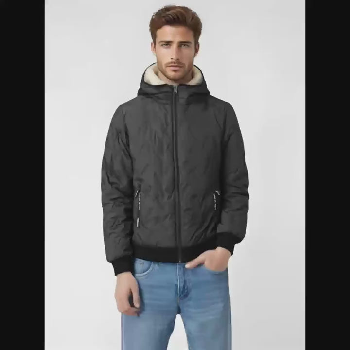 Men's Minimalist Winter Wool Hooded Jacket