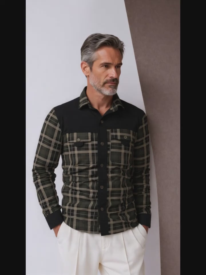 Men's Minimalist Plaid Winter Jacket