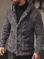 Men's Minimalist Winter Hooded Knit Jacket
