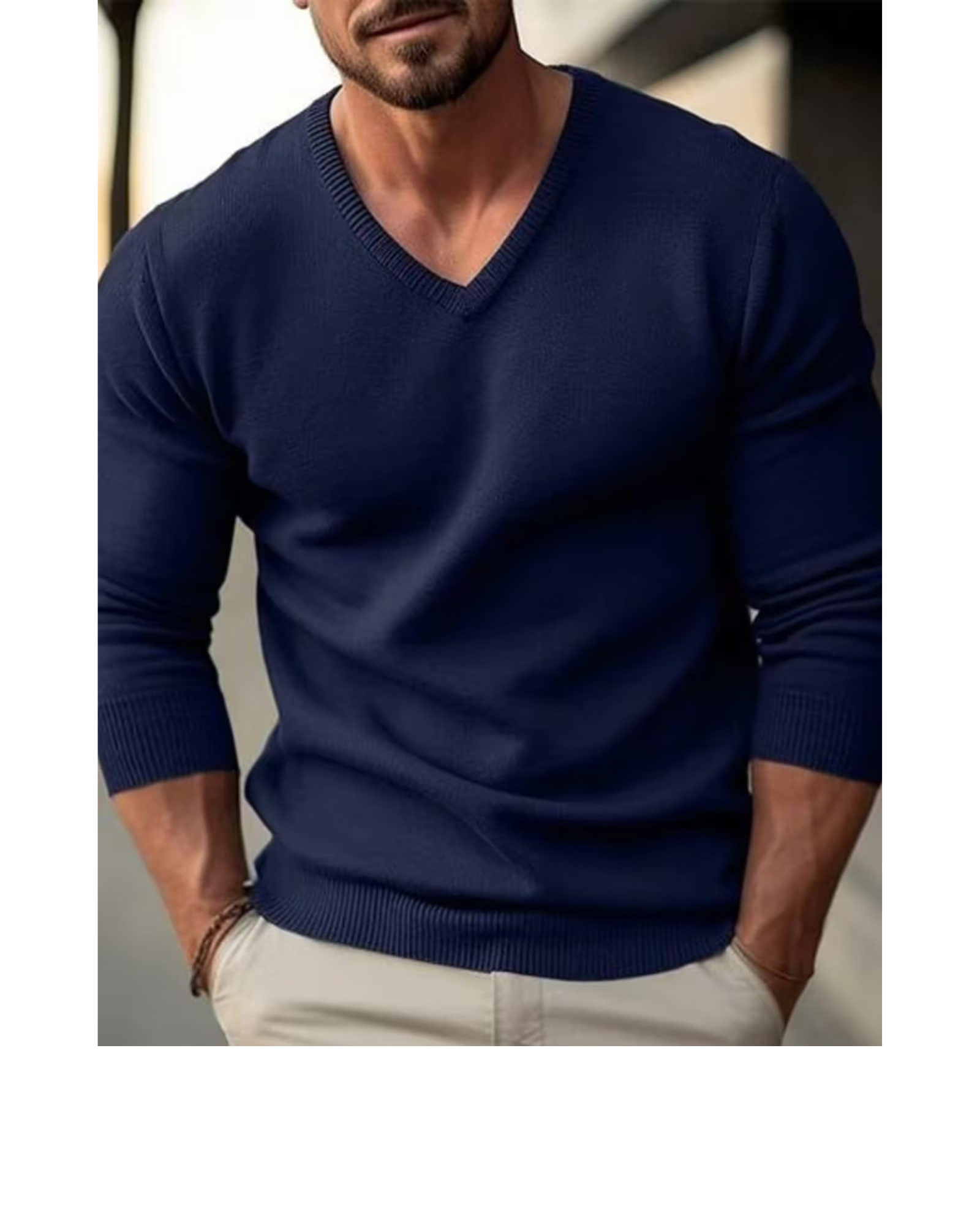 Men's Premium V-Neck Knit Sweater - Ultimate Comfort & Style