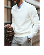 Men's Premium V-Neck Knit Sweater - Ultimate Comfort & Style