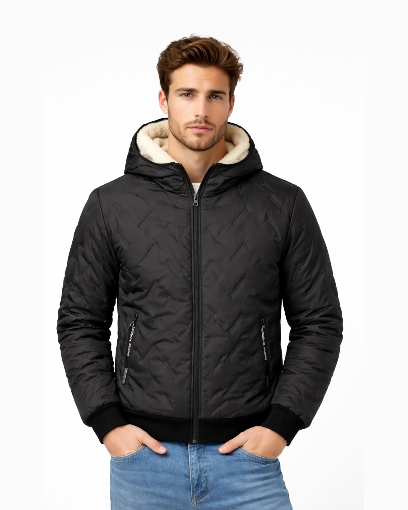 Men's Minimalist Winter Wool Hooded Jacket