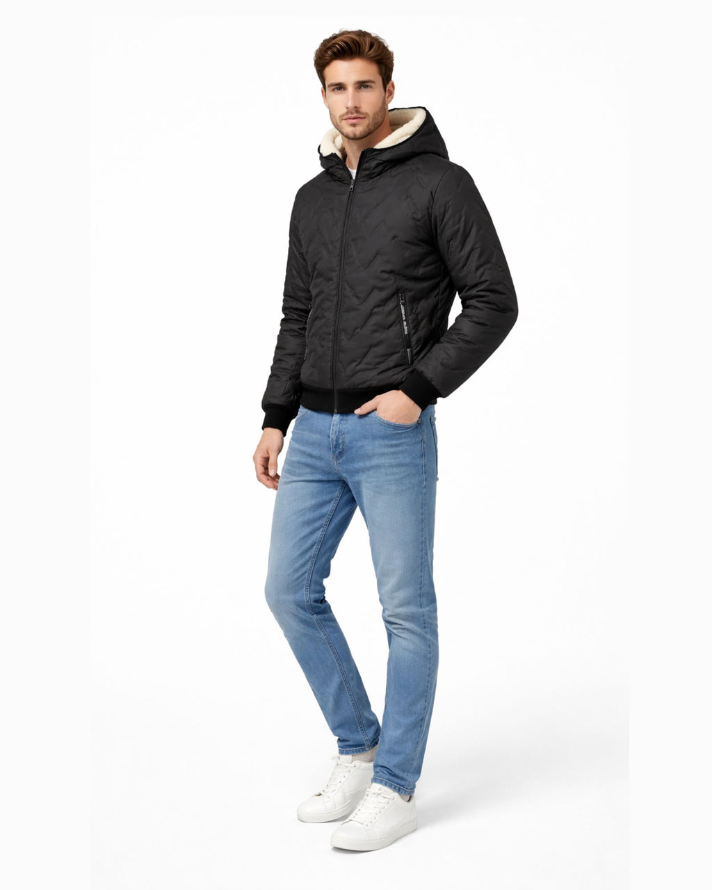Men's Minimalist Winter Wool Hooded Jacket