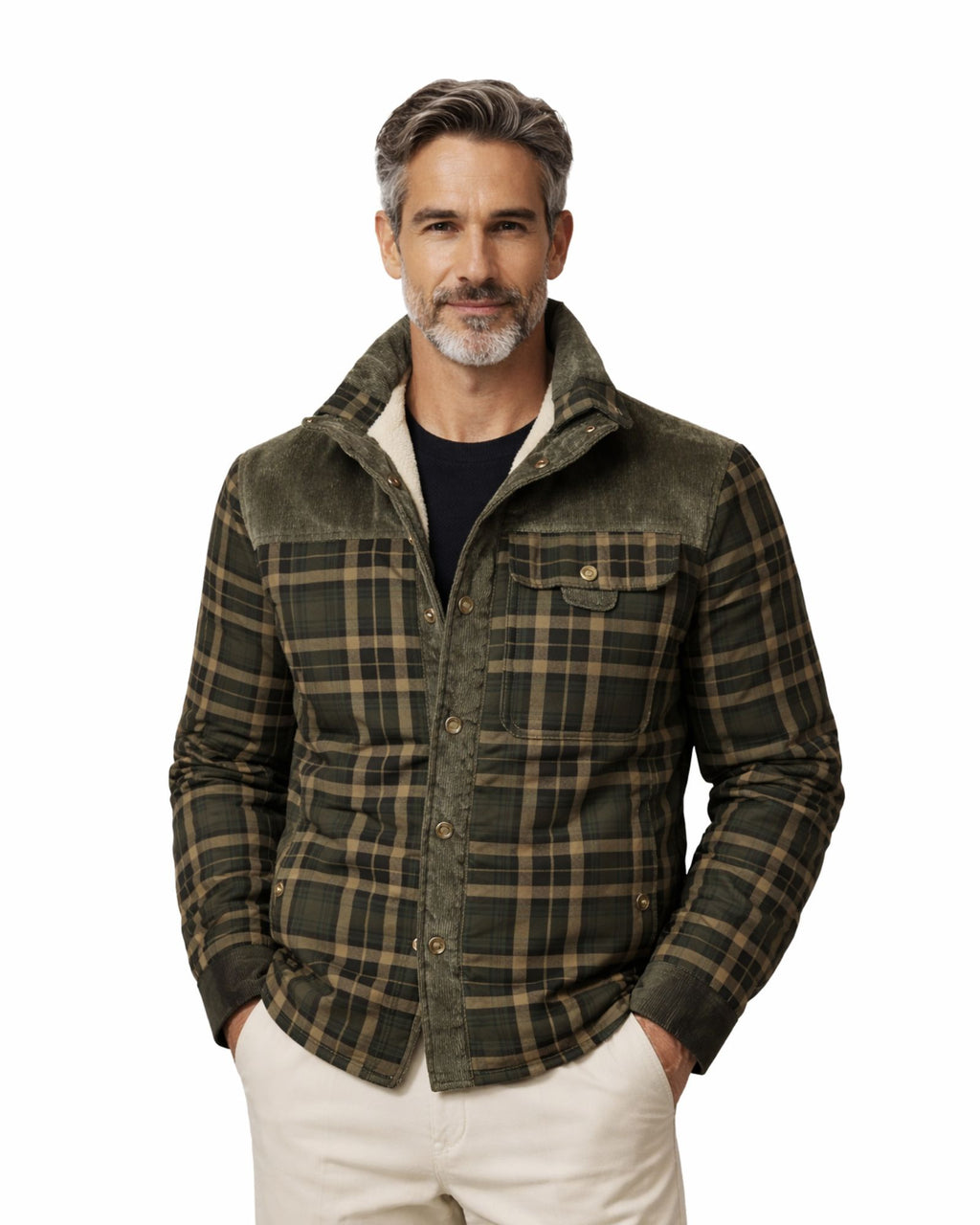Men's Minimalist Plaid Winter Jacket