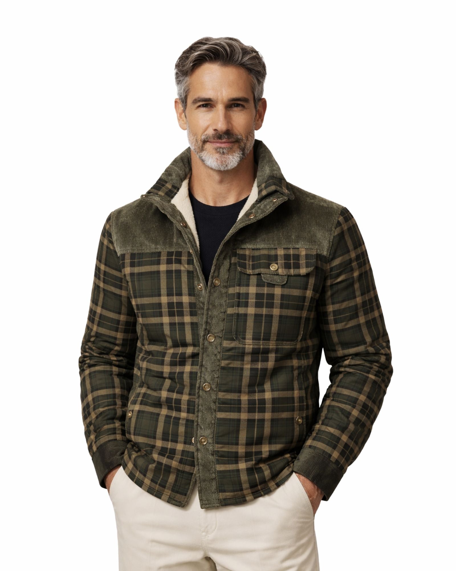 Men's Minimalist Plaid Winter Jacket
