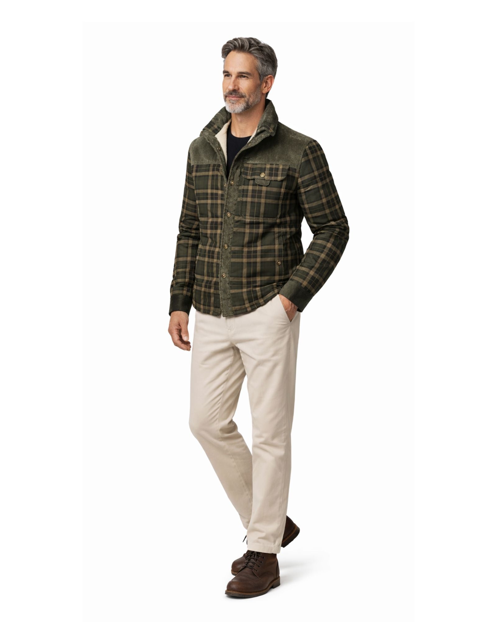 Men's Minimalist Plaid Winter Jacket